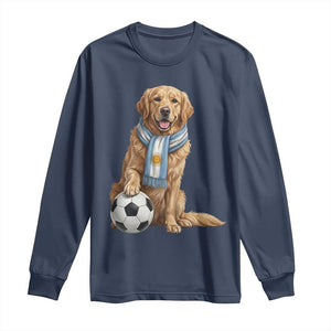Golden Retriever Soccer Fan Long Sleeve Shirt Argentina Football Pride