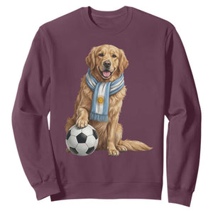 Golden Retriever Soccer Fan Sweatshirt Argentina Football Pride