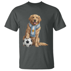 Golden Retriever Soccer Fan T Shirt Argentina Football Pride
