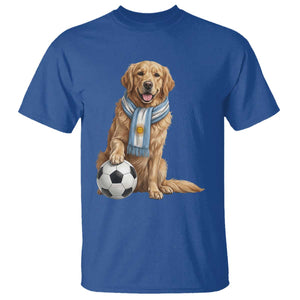 Golden Retriever Soccer Fan T Shirt Argentina Football Pride