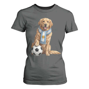 Golden Retriever Soccer Fan T Shirt For Women Argentina Football Pride