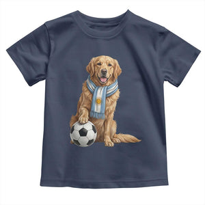 Golden Retriever Soccer Fan Toddler T Shirt Argentina Football Pride