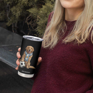 Golden Retriever Soccer Fan Tumbler Cup Argentina Football Pride