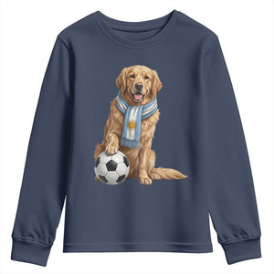Golden Retriever Soccer Fan Youth Sweatshirt Argentina Football Pride
