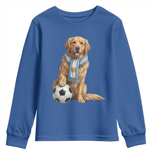 Golden Retriever Soccer Fan Youth Sweatshirt Argentina Football Pride