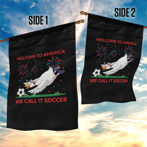 Funny USA Goose Football Garden Flag Welcome To America We Call It Soccer