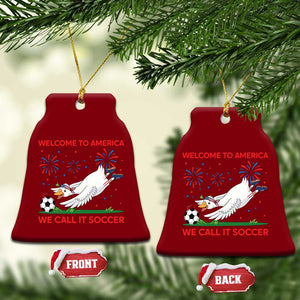 Funny USA Goose Football Ceramic Ornament Welcome To America We Call It Soccer