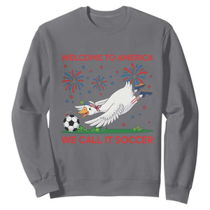 Funny USA Goose Football Sweatshirt Welcome To America We Call It Soccer