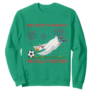 Funny USA Goose Football Sweatshirt Welcome To America We Call It Soccer