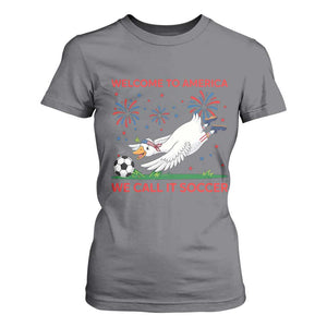 Funny USA Goose Football T Shirt For Women Welcome To America We Call It Soccer