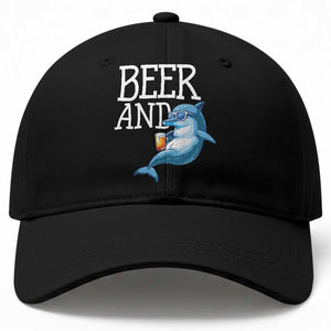 Dolphin And Beer Lover Funny Beach Life Gift Baseball Cap TS12 Print Your Wear