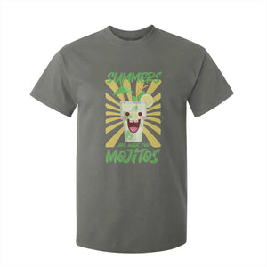 Summers Are Made For Mojitos T Shirt For Kid Funny Vacation Cocktail TS12 Military Green Print Your Wear