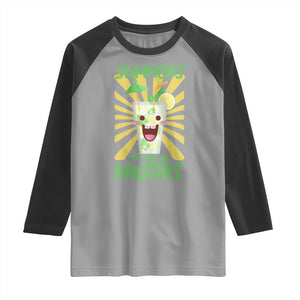 Summers Are Made For Mojitos Raglan Shirt Funny Vacation Cocktail TS12 Sport Gray Black Print Your Wear