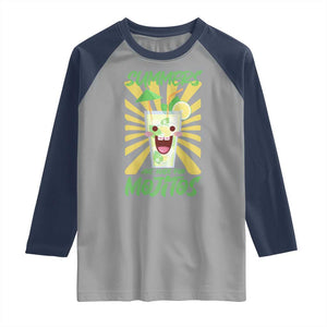 Summers Are Made For Mojitos Raglan Shirt Funny Vacation Cocktail TS12 Sport Gray Navy Print Your Wear