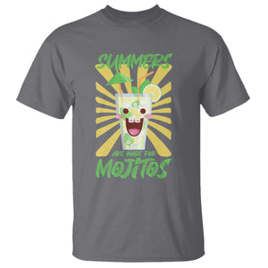 Summers Are Made For Mojitos T Shirt Funny Vacation Cocktail TS12 Charcoal Print Your Wear