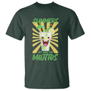 Summers Are Made For Mojitos T Shirt Funny Vacation Cocktail TS12 Dark Forest Green Print Your Wear