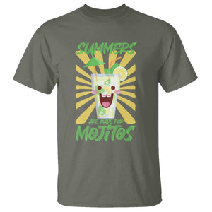 Summers Are Made For Mojitos T Shirt Funny Vacation Cocktail TS12 Military Green Print Your Wear