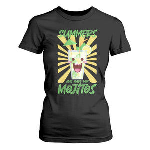 Summers Are Made For Mojitos T Shirt For Women Funny Vacation Cocktail TS12 Black Print Your Wear