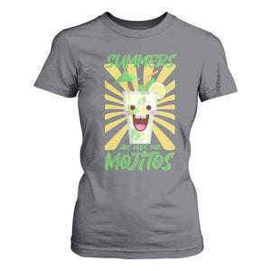 Summers Are Made For Mojitos T Shirt For Women Funny Vacation Cocktail TS12 Charcoal Print Your Wear
