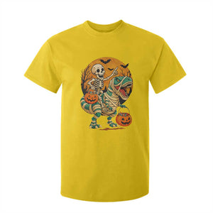 Funny Skeleton Riding Mummy Dinosaur Halloween T Shirt For Kid TS12 Daisy Print Your Wear