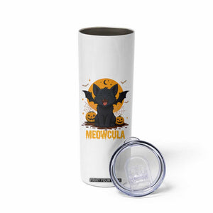 Black Cat Halloween Skinny Tumbler Meowcula Cute Smilling With Bat TS12 Print Your Wear
