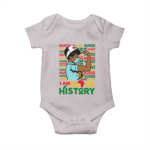 Nurse African American Baby Onesie I Am Black History Strong Feminism TS12 Ice Gray Print Your Wear