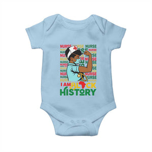 Nurse African American Baby Onesie I Am Black History Strong Feminism TS12 Light Blue Print Your Wear