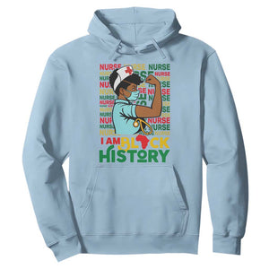 Nurse African American Hoodie I Am Black History Strong Feminism TS12 Light Blue Print Your Wear