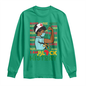 Nurse African American Long Sleeve Shirt I Am Black History Strong Feminism TS12 Irish Green Print Your Wear