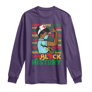 Nurse African American Long Sleeve Shirt I Am Black History Strong Feminism TS12 Purple Print Your Wear