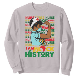 Nurse African American Sweatshirt I Am Black History Strong Feminism TS12 Ice Gray Print Your Wear