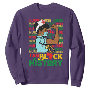 Nurse African American Sweatshirt I Am Black History Strong Feminism TS12 Purple Print Your Wear