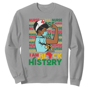 Nurse African American Sweatshirt I Am Black History Strong Feminism TS12 Sport Gray Print Your Wear