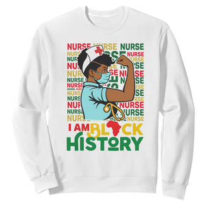 Nurse African American Sweatshirt I Am Black History Strong Feminism TS12 White Print Your Wear