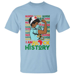 Nurse African American T Shirt I Am Black History Strong Feminism TS12 Light Blue Print Your Wear