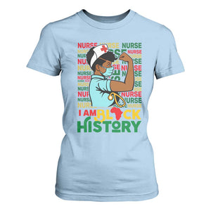 Nurse African American T Shirt For Women I Am Black History Strong Feminism TS12 Light Blue Print Your Wear