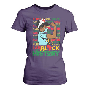 Nurse African American T Shirt For Women I Am Black History Strong Feminism TS12 Purple Print Your Wear