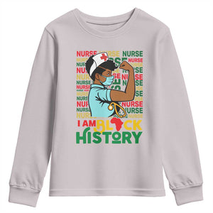 Nurse African American Youth Sweatshirt I Am Black History Strong Feminism TS12 Ice Gray Print Your Wear