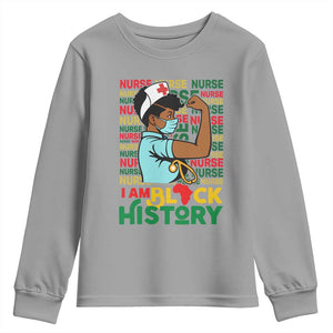Nurse African American Youth Sweatshirt I Am Black History Strong Feminism TS12 Sport Gray Print Your Wear
