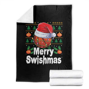Basketball Christmas Throw Blanket Funny Merry Swishmas Sports TS12 Black Print Your Wear