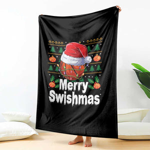 Basketball Christmas Throw Blanket Funny Merry Swishmas Sports TS12 Print Your Wear