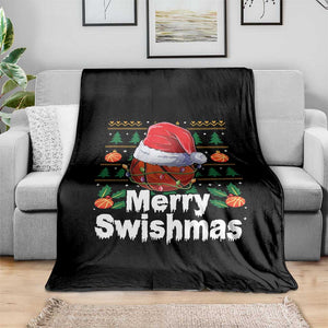 Basketball Christmas Throw Blanket Funny Merry Swishmas Sports TS12 Print Your Wear