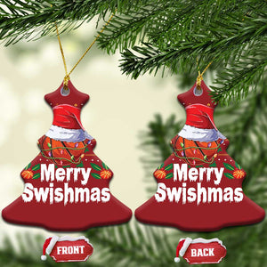 Basketball Xmas Christmas Ornament Funny Merry Swishmas Sports TS12 Christmas Tree Red Print Your Wear