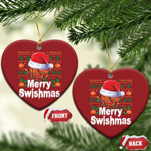 Basketball Xmas Christmas Ornament Funny Merry Swishmas Sports TS12 Heart Red Print Your Wear