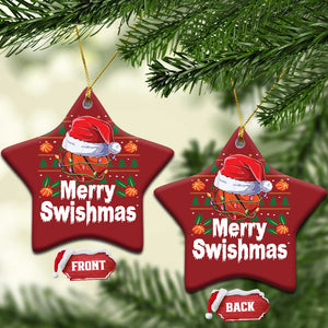Basketball Xmas Christmas Ornament Funny Merry Swishmas Sports TS12 Star Red Print Your Wear