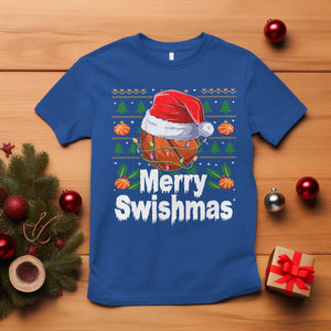 Basketball Christmas T Shirt Funny Merry Swishmas Sports TS12 Royal Blue Print Your Wear