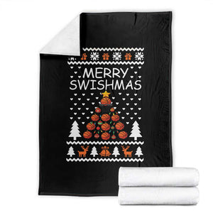 Basketball Merry Swishmas Throw Blanket Christmas Tree Sports TS12 Red Print Your Wear