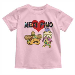Mexican Filipino Food Lover Toddler T Shirt Tacos Lover And Halo Halo TS12 Light Pink Print Your Wear
