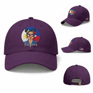 Philippines Girl Filipina Baseball Cap Flag Filipino Pride TS12 Baseball Cap Universal Fit Purple Print Your Wear