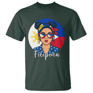 Philippines Girl Filipina T Shirt Flag Filipino Pride TS12 Dark Forest Green Print Your Wear